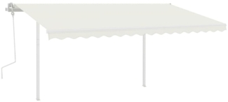 vidaXL Markise Manuell Einziehbar mit LED 4,5x3 m Creme 3069962
