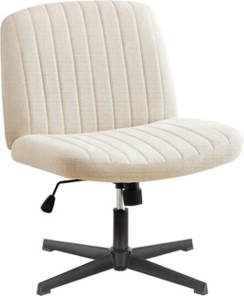 DUMOS Bürostuhl Ohne Armlehne Schneidersitz Stuhl, mit Verbreitertem Criss Cross Chair, drehbar