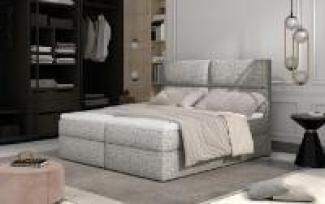 Amber 185x210, Boxspring Bett, Grau