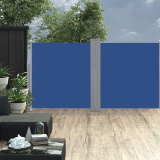 vidaXL Ausziehbare Seitenmarkise Blau 120 x 600 cm 48452