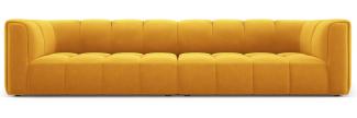 Micadoni Modulares Sofa Serena 4-Sitzer Samtstoff Gelb