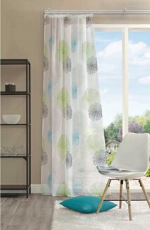 HOME WOHNIDEEN Vorhang RAWLINS, Kräuselband (1 St), transparent, Microfaser, Schal aus Voile bedruckt