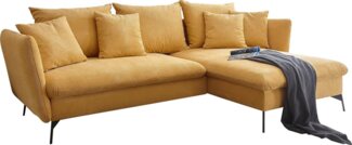 andas Ecksofa LIVORNO,258 cm, L-Form, Schlaffunktion u. Bettkasten (139/224cm), Samt, Struktur, Webstoff