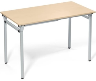 Soennecken Klapptisch 4-Fuß 1.200x600 mm Gestell alusilber Platte ahorn