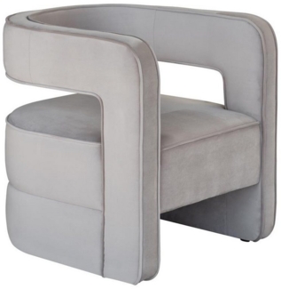 Qiyano Sessel Moderner Lounge-Sessel Taupe - Samtbezug, Hoher Sitzkomfort
