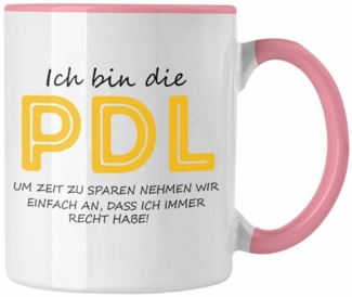 Trendation Tasse Lustige Tasse PDL Geschenkidee für Pflegedienstleitungen Krankenhaus