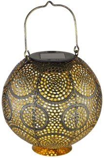 LED Solarleuchte, Metall gold, hängend oder stehend, H 28 cm