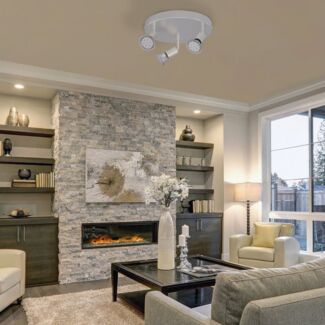 Monzana LED Deckenstrahler Spotleuchte schwenkbar GU10 inkl Leuchtmittel Deckenlampe Deckenleuchte 3 Flammig rund