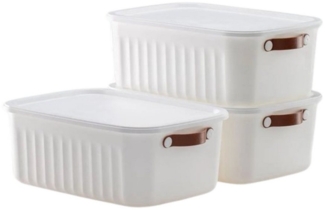 Luxury Bites Aufbewahrungsbox mit Deckel, 20L-15L -10L BPA-freie Kunststoff, nestbar und stapelbar (6 Farben, 9 Farbkombiationen, 3er Set)