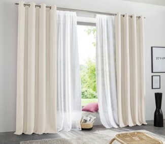 my home Vorhang Raja, Ösen (2 St), blickdicht, Polyester, 2er-Set, Bestseller, einfarbig, modern, pflegeleichte Mikrofaser
