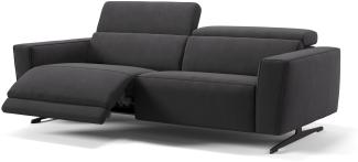 Sofanella 3-Sitzer ALESSO Stoff Sofa Stoffcouch in Schwarz XL: 236 Breite x 108 Tiefe