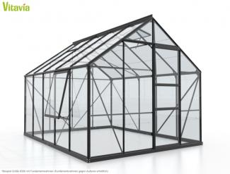 Vitavia Gewächshaus "Meridian 1 9900", schwarz, 9,9 m²,3 mm ESG