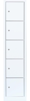 Schließfachschrank mit XXL 40cm Fachbreite Wertfachschrank Fächerschrank Spind Umkleideschrank 5 Fächer-Spint Weiß 523517
