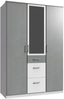 Kleiderschrank >Click< (B/H/T: 135x198x58 cm) in Weiß - 135x198x58cm (BxHxT)