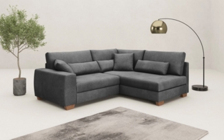 Mr. Couch Ecksofa Helena L-Form, bis 140 kg belastbar, mit Taschenfederkern, wahlweise mit Bettfunktion