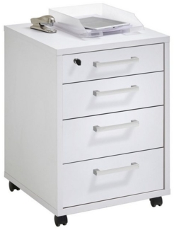 Rollcontainer >CALVIA 4< in Brillantweiß - 48x65,5x49,5cm (BxHxT)