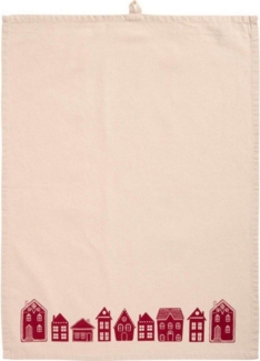 Ib Laursen Geschirrtuch Ib Laursen Geschirrtuch Sally Häuser Rot (50x70cm)