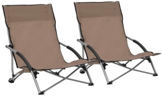 vidaXL Klappbare Strandstühle 2 Stk. Taupe Stoff 312492