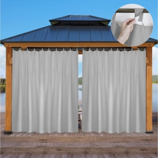 Jibenhome Gardine Vorhang Outdoor Gardinen mit Abnehmbaren Schlaufen, (1 St), verdunkelnd, Wasserdicht