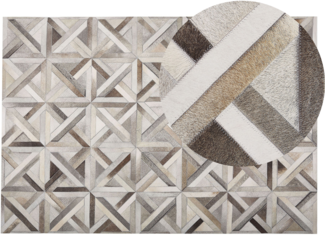 Teppich Kuhfell beige / braun 140x200 cm Patchwork Kurzflor TAYTAN