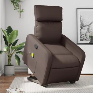 vidaXL Massagesessel mit Aufstehhilfe Braun Kunstleder 3206758