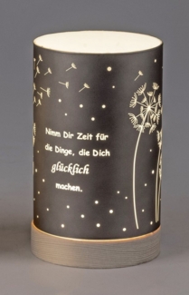 formano LED Dekolicht grau 15cm 20cm - Nimm dir Zeit - Pusteblume, LED fest integriert