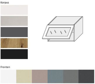 Feldmann-Wohnen Klapphängeschrank Kvantum (1-türig, 1 Fach, Türanschlag oben, Soft-Close, 1-St, Fronten mit dekorativen Fräsungen und leicht abgerundeten Ecken) 60x36cm eiche artisan - mint matt (Q-W4BS/60)