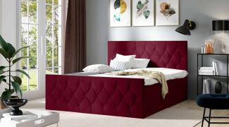 99rooms Florindo Boxspringbett 120x200 cm Velours MONOLITH Bordeaux