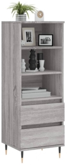 vidaXL Highboard, Holzwerkstoff Grau Sonoma, 40 x 36 x 110 cm