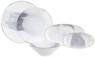 Karaca Geschirr-Set Ria Grau 39-teiliges Steingut-Geschirrset für 12 Personen