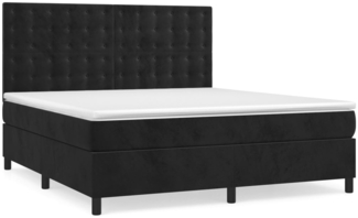 vidaXL Boxspringbett mit Matratze Schwarz 160x200 cm Samt 3143273