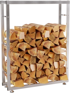 DELUKE® Kaminholzregal innen Metall SATLO - für Feuerholz Brennholzregal innen Kaminholzständer Kaminholzhalter Feuerholzregal InnenEdelstahl, 25x80x125cm