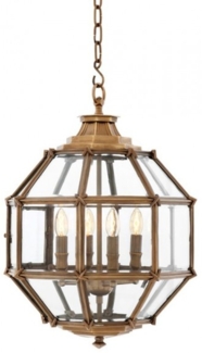 Casa Padrino Luxus Laterne - Luxus Messing Hängeleuchte Durchmesser 43 x H 63 cm