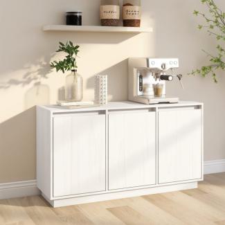 vidaXL Sideboard Weiß 111x34x60 cm Massivholz Kiefer 813810
