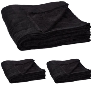 3 x Kuscheldecke extragroß schwarz