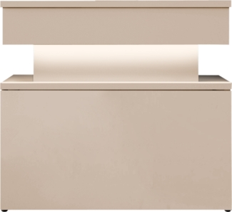 Nachttisch 1S Glossa Bis (Farbe: Wüstensand, mit weißer LED-Beleuchtung)