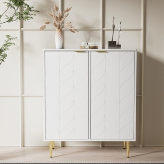 XDeer Sideboard Sideboard mit 2 Türen,Kommode,Flurschrank,für Wohnzimmer, Bad-und Schlafzimmer,florales Muster,3 Einlegeböden, 6 Fächer