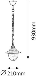 Rabalux Barcelona Außen Pendelleuchte 1x E27 antik gold