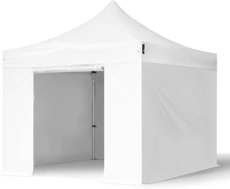 3x3 m Faltpavillon PROFESSIONAL Alu 40mm, Seitenteile ohne Fenster, weiß