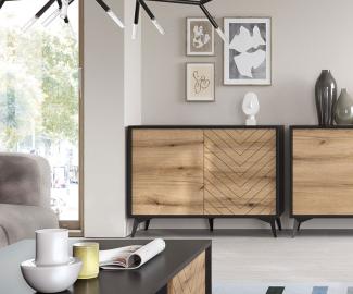 Kommode Diamond Sideboard 103,5cm Evoke Oak schwarz