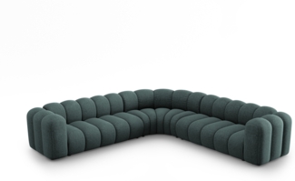 Micadoni symmetrisches Ecksofa Lupine 5-Sitzer Chenille Haga Petrol