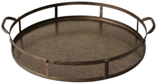 BOLTZE GRUPPE GmbH Tablett Boltze 2060580 Jette rund Eisen braun matt, (1-tlg)