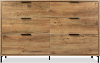 BlingBin Schubkastenkommode Sideboard Highboard für Schlafzimmer Wohnräume (1 St, mit 6 Schubladen, 120 x 40 x 83 cm)