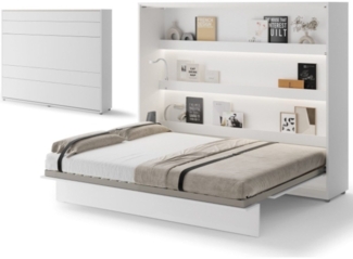Compleo Schrankbett Horizontal Wandklappbett Lenart Bed Concept Schrankklappbett (mit LED)
