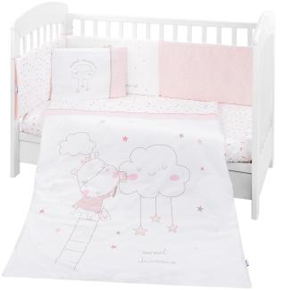 Kikkaboo Babybettwäsche 6-teilig. Decke 135 x 95 cm Laken 140 x 70 cm Nestchen rosa