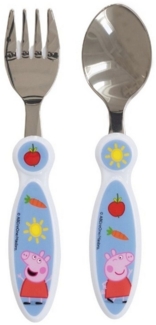 Peppa Pig Kinderbesteck Set 2-teilig – Löffel & Gabel mit Motivgriffen (2-tlg), 1 Personen