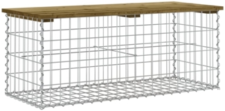 vidaXL Gartenbank aus Gabionen 103x44x42 cm Kiefernholz Imprägniert 834361