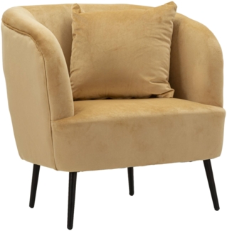 Dmora Sessel Landi, Gepolsterter Sitz, Einzelsofa im Wohnzimmer, Stuhl mit Armlehnen, 73x66 h78 cm, Braun und Schwarz