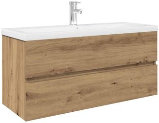 Waschbeckenunterschrank, Badschrank, Unterschrank mit Einbaubecken und Wasserhahn j219p