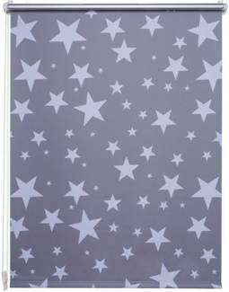 Seitenzugrollo Druck Sterne, Liedeco, verdunkelnd, ohne Bohren, freihängend, Klemmfix